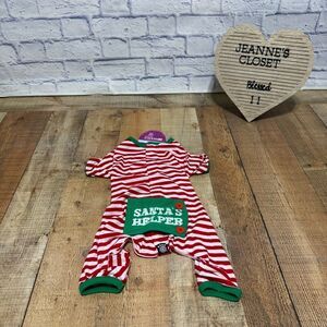 Petrageous Santa's Helper Dog Pajamas - Red and White